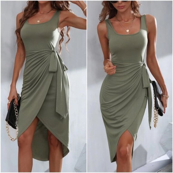 Side Tie Tank High Low Dress - Picture 1 of 2